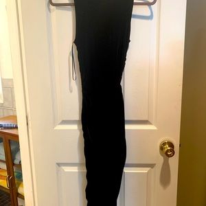 Armani exchange black velvet knee length dress
